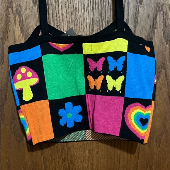Colorful Patchwork Crop Top - Picture 4 of 6